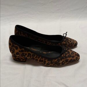 Veronica Beard Cecile Suede Leopard Print Ballet Heels